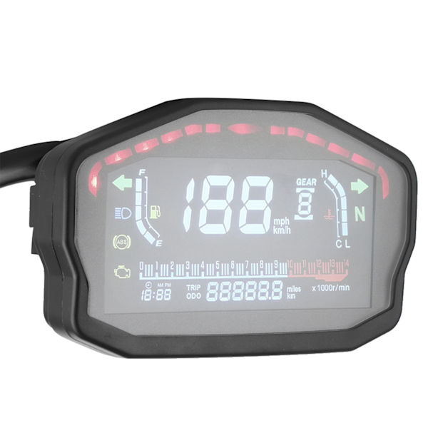 Universal Motorcykel Odometer Gauge LED LCD Digital Speedometer Gauge Tachometer Instrument