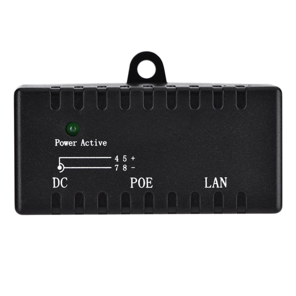 POE Splitter Power Over Ethernet Injektor Adapter för LAN-nätverk Svart