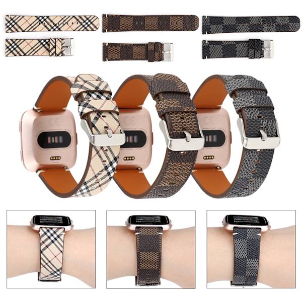 Yhteensopiva Fitbit Versa/Versa Lite -rannekkeiden kanssa, pehmeä nahkainen Wa
