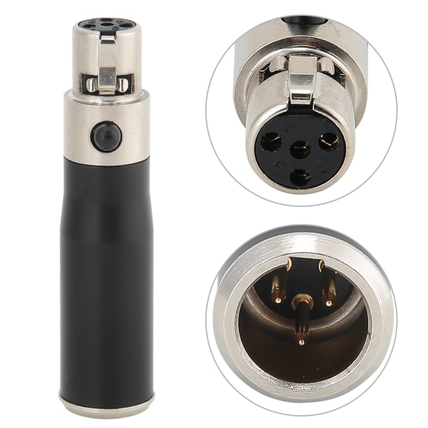 2 stk. Mini XLR 3-polet han til Mini XLR 4-polet hun adapter stik i zinklegering