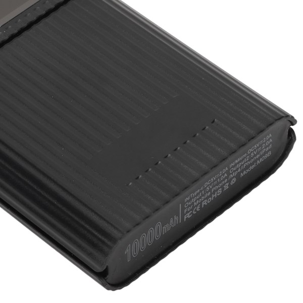 M09B 4x18650 Batterilagringsbox Micro Typ C Ingångsport Bärbar DIY Power Bank KitSvart