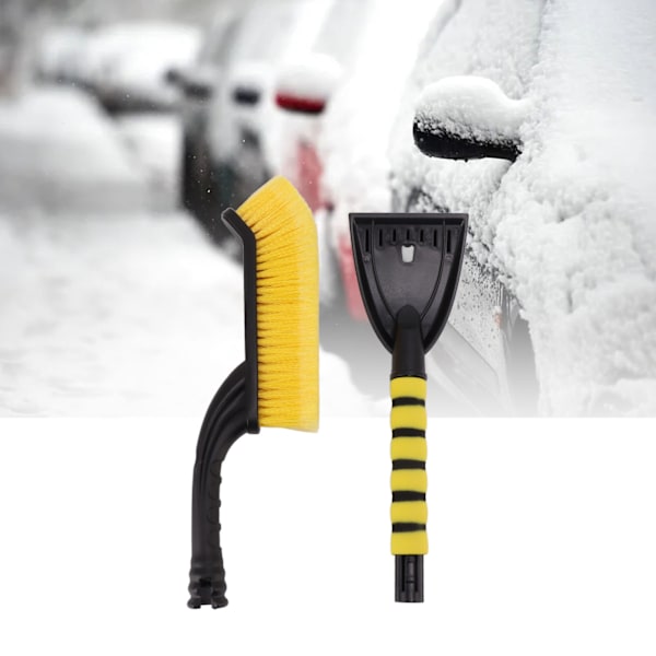 Snöborste Avtagbar Isskrapa Snöborttagningsverktyg med Ergonomiskt Skumhandtag för Bilar Lastbilar Gul Svart