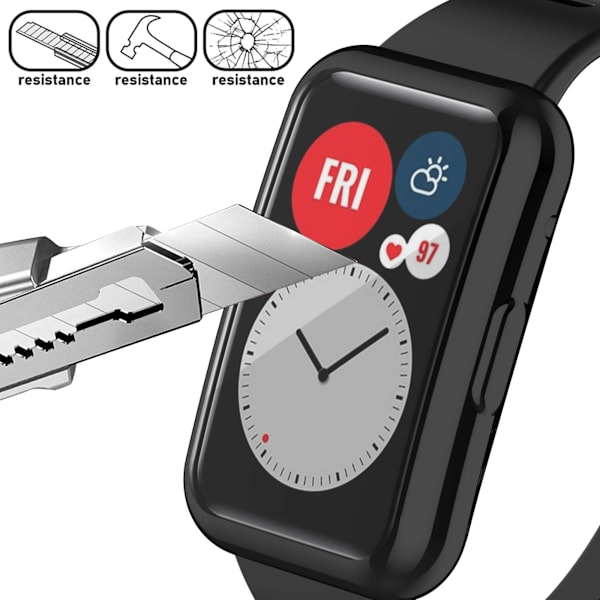 Fodral Kompatibelt med HUAWEI Watch FIT Full Cover Case Skärmskydd Mjuk TPU Reptålig All Around Skyddsfodral