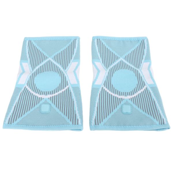 1 par sport knäskydd andningsbar nylon stickad kompressions knästöd stöd för kvinnor män löpning klättring vandring himmelsblå