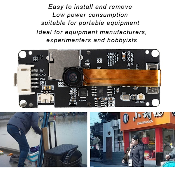 Camera Plus ESP32-DOWDQ6 8MB SPRAM Fisheye Lens Extension Module Board med 1,3 tums display