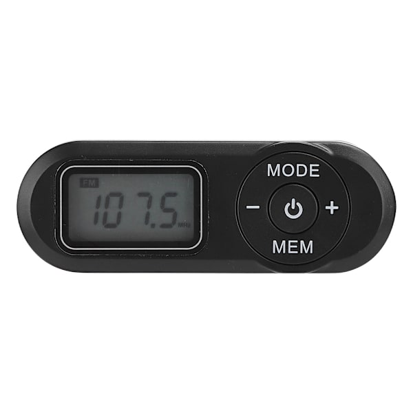 DSP Mini bærbar 1,1 tommers LCD digital FM-radio musikkspiller svart med øretelefon