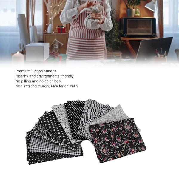 DIY Quiltning Sömnad för Heminredning, Hantverksmaterial, Förklippta Quiltkvadrater, Lappverkstygspaket, Bomullstygsbitar (10 Färgblandningar)