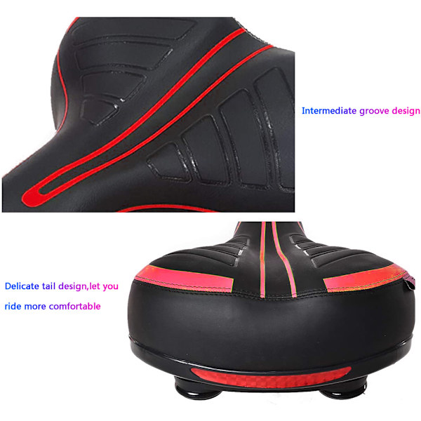 Bred blød cykelsaddelpude stødsikkert design stor bagdel cykelsadel til MTB mountainbike foldecykel racercykel spinningcykel