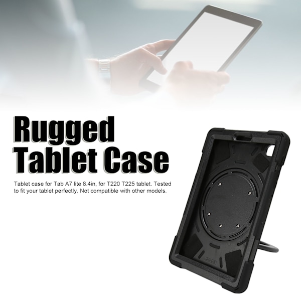 Tablet Støtsikkert Etui Tablet Beskyttende Skall med Håndstropp Stativ Skulderstropp for Tab A7 Lite 8.4in for T220 T225