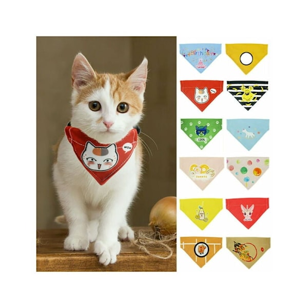 Kattbandana med japanskt mönster, högkvalitativt hundhalsband, bekvämt tyg, justerbar storlek, flera färgalternativ, säkerhetskardborre, idealisk för dagligt bruk