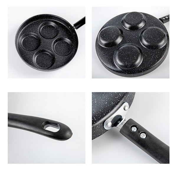 Maifan Sten Non-stick Stekpanna, Hög Kvalitet och Mångsidig för Frukostlagning, Jämn Uppvärmning och Robusta Nitar, 24cm Diameter, Aluminiumlegering