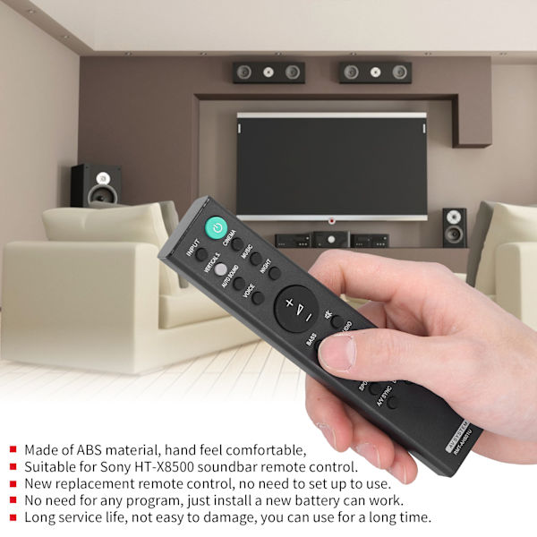 RMTAH501U Fjärrkontroll för Soundbar Ersättning för Sony Högtalare HTX8500 Controller