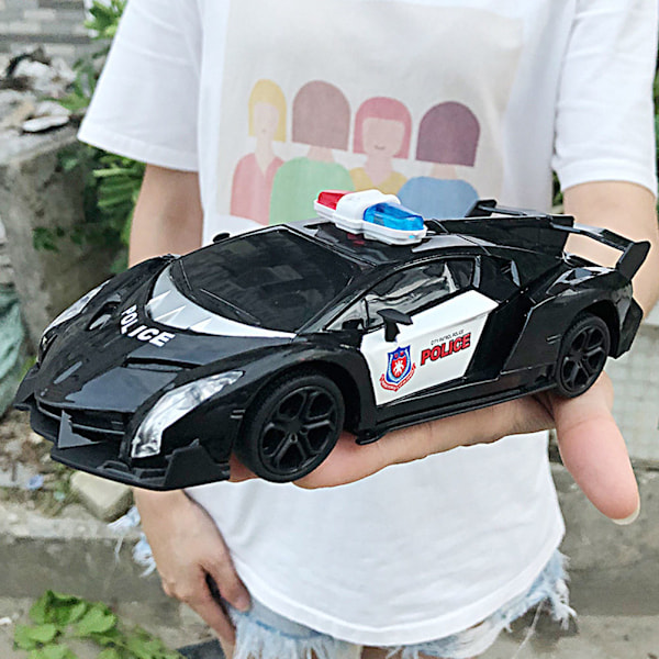 Fjärrstyrd bil 1/24 RC Polisbil Elektrisk polisbil Leksaker för barn Pojkar Presenter