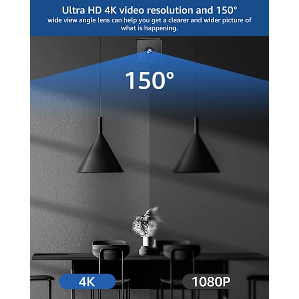 4K Ultra HD Säkerhetskamera, Klar Mörkerseende För Oavbruten Övervakning, Smart Rörelsedetektering För Exakta Varningar, Realtidsinspelning