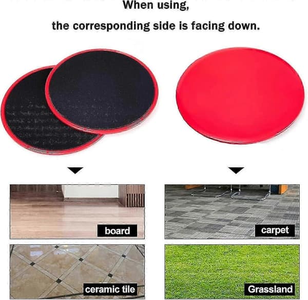 Gliding Discs kompatible med maveøvelser - Core Gliding Disc kompatibel med træningsudstyr til hele kroppen