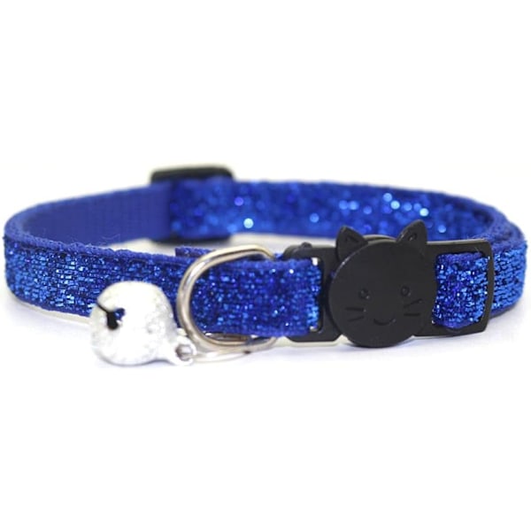 Beskyddare för ditt husdjur, katthalsband med säkerhetsspänne, justerbart halsband passar kattunge valp kanin, bekvämt material för vardagsbruk (Blå)