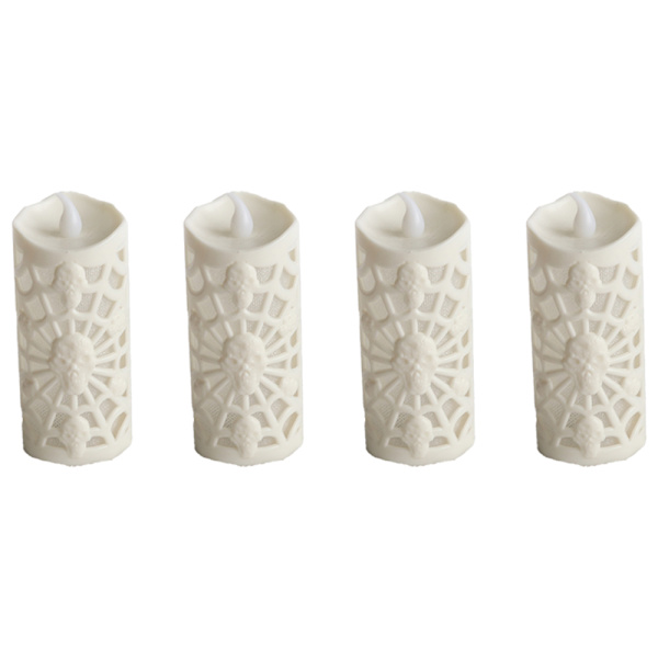 12 stk./4 stk. Kranie Edderkop Web Lampe Stearinlys Dekoration LED H