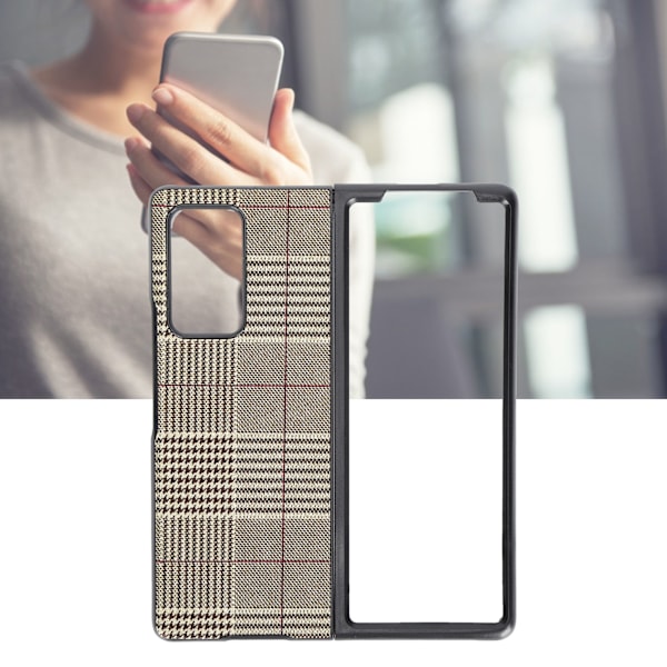 Läderhård väska för Samsung Galaxy Z Fold 2 mobiltelefon AntiFall skyddsväska