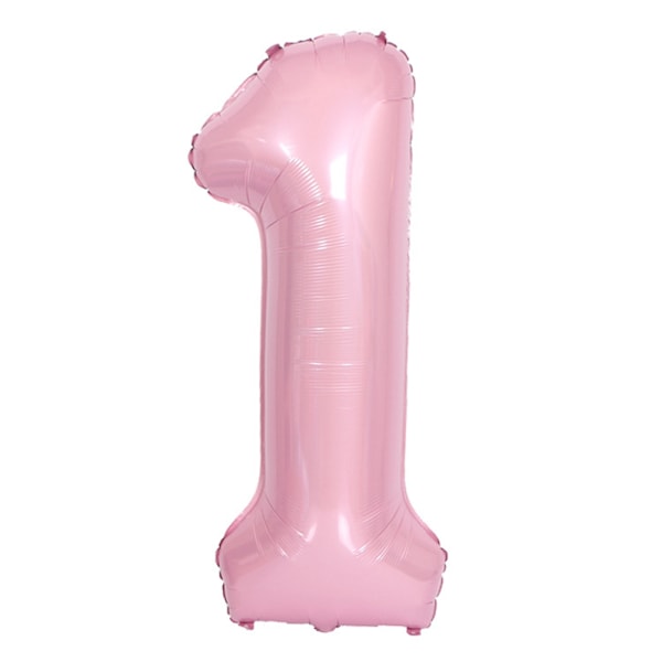40in Stora Folienummer 0 1 Ballonger för Baby Födelsedagsfest Dekor (Rosa 1)