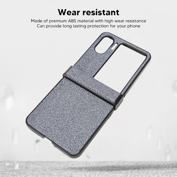 Flippskärmstelefonfodral Slitstarkt Perfekt passform Glitterdesign Lätt att rengöra Skydd för Oppo Find N2 Flip Svart