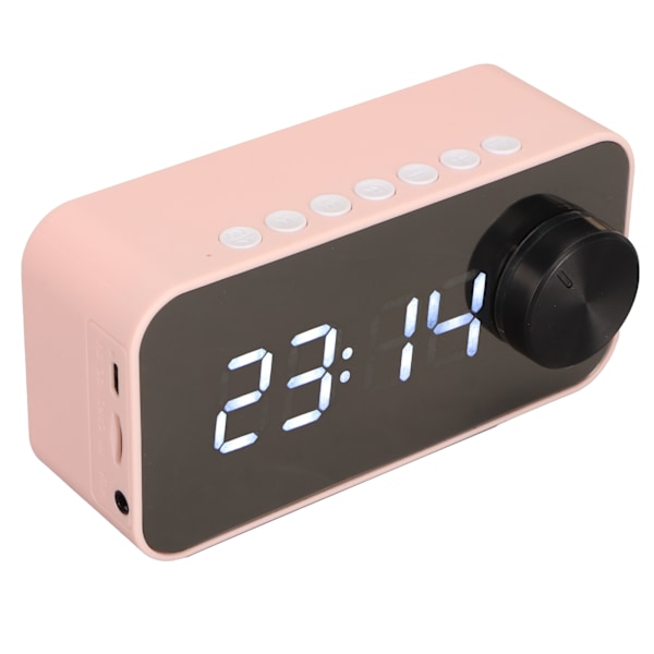 Trådlös Bluetooth-högtalare Multifunktion Brusreducerande Temperaturdisplay Röstmeddelande FM-radio Spegelväckarklocka