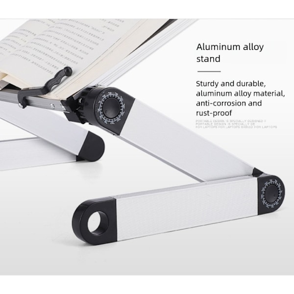 Table Tech Buddy: Ergonomiskt, portabelt laptopbord, justerbar höjd med inbyggda klämmor, hopfällbart stativ för platsbesparande bekvämlighet