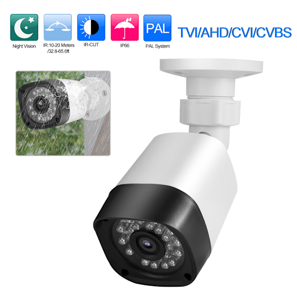 Vädertålig Analog CCTV-kamera, Metallhölje med Bred Synvinkel för Säkerhet Inomhus och Utomhus, Högupplöst Övervakning