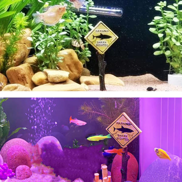 Haj Advarselstavle Akvarium Dekoration Sjov Harpiks Fisk Tank Ornamenter til Alle Slags Landskabspleje