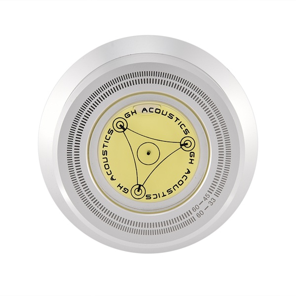 60Hz platespillerplate-stabilisator med klemme og boblevater for LP-platespiller i sølv