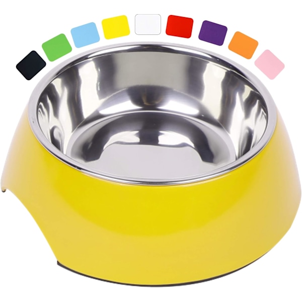 Halkfri Hundskål med Botten, Ergonomisk Lutande Design För Bekväm Ätning, Kraftigt Rostfritt Stål, BPA-Fri, Diskmaskinsäker, Livsmedelsgodkänd, Slagtålig