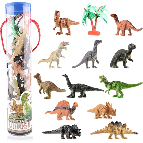 12 bitar Mini Dinosaurie Figurer Set, Dinosaurs Play Set, Dinosaurie leksaker, Realistiskt utseende Dinosaurie figurer, Leksaker presenter, Pedagogiska leksaker för pojkar flickor