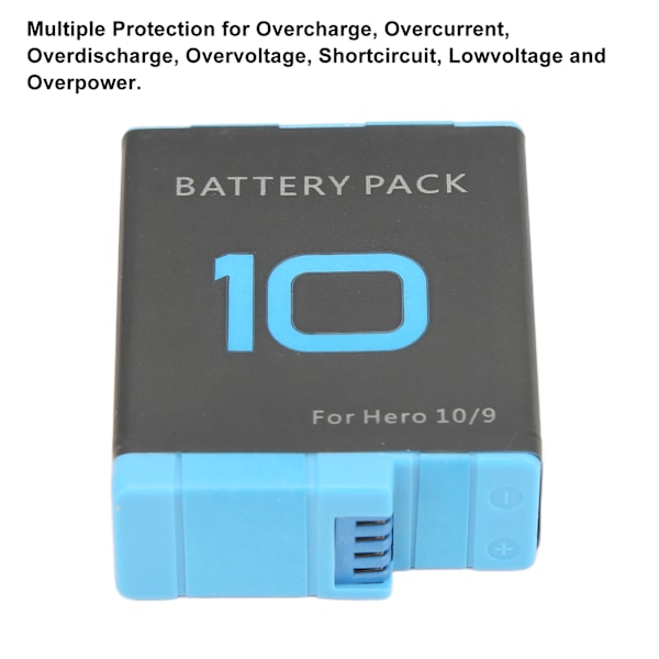GoPro Hero 9 10 Ersättningsbatteri, Högkapacitets Uppladdningsbart Batteritillbehör för Hero 9 Black, Långvarig Kraft för Dina Äventyr