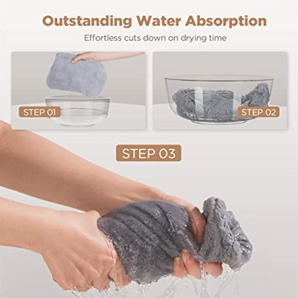 2-pack våffelhårbandana i frotté med snabb absorption för kvinnor med vått hår