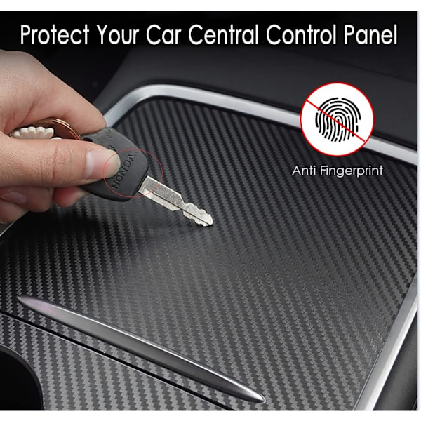 Tesla Model 3 Model Y 2021 2022 2023 Center Console Wrap Kit Carbon Fiber Console Cover Interior Decoration Wrap Kit för Tesla Tillbehör (Matte