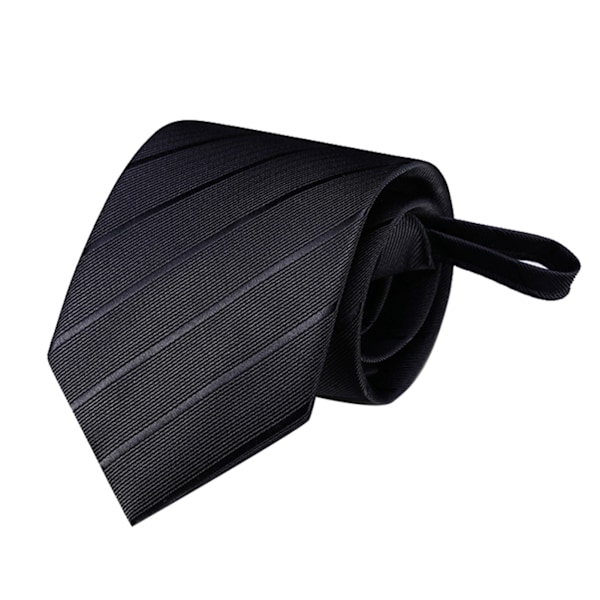 Dragkedja slips för formell brudgum polyester lätt dragkedja knutfria herrkläder accessoarer svart