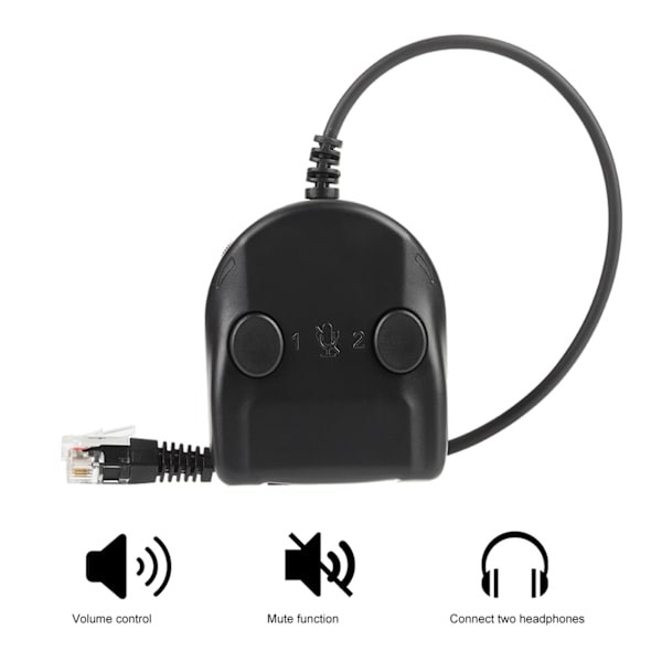 Krystall Headset Telefon Treningsboks Splitter Adapter Volumkontroll Intelligent Lyd Lukket