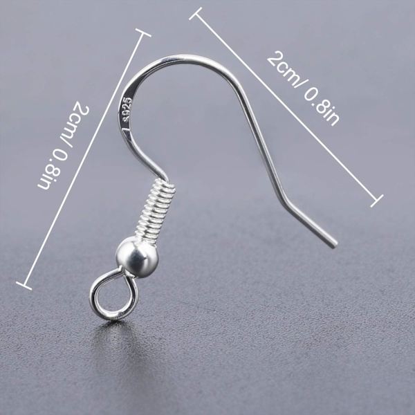 100 st Örhängeskrokar, 925 Sterling Silver