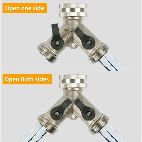Y-splitter 3/4 messing haveslange adapter dobbelt vaskemaskine hane til vaskemaskine badeværelse udendørs hane med stik og skiver