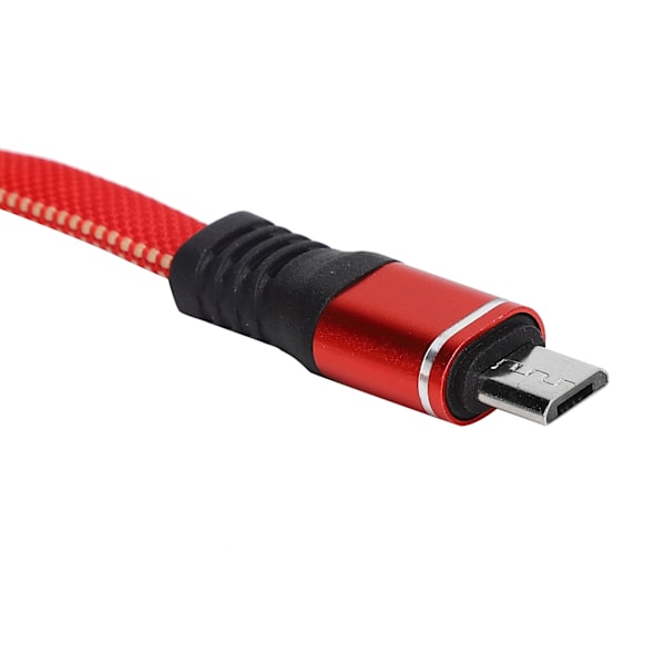 Micro USB-laddningskabel förlängning nylonflätad snabbladdningssladd för Android-mobiltelefoner Röd