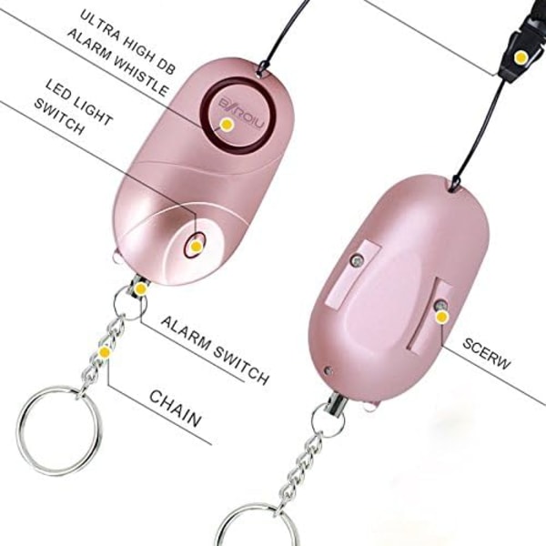 140dB Självförsvarslarm, Kompakt Säkerhetsenhet Med LED-ficklampa För Säkerhet För Alla Åldrar, Kvinnor, Män, Barn, Äldre (Förpackning