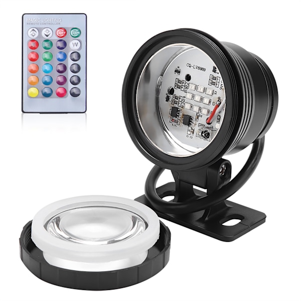 RGB LED undervandslys Vandtæt Multifarvet til udendørs havebelysning AC85-265V (sort)