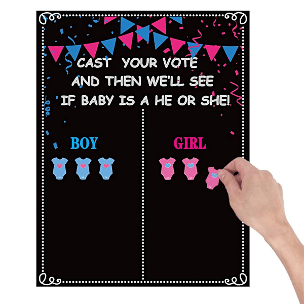 Gender Reveal Glamour, Interaktivt Gender Reveal Spelset, Högkvalitativt Material För en Chic och Engagerande Röstningsevenemang (Ett Set)