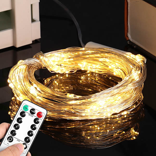 280 LED:n vedenpitävä valosarja, joustava johtolamppu, juhla-, grilli- ja joulukoriste (lämmin valkoinen)
