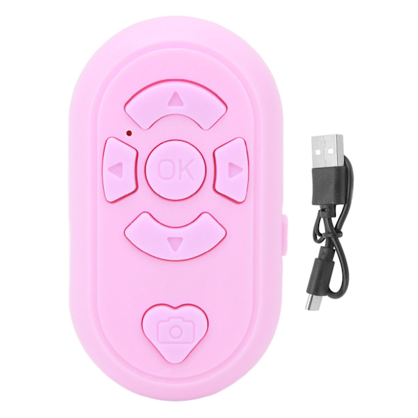 Telefon fjernbetjening 32,8ft trådløs BT4.0 håndfri Type C opladning fjernudløser til selfie sidevending app pink
