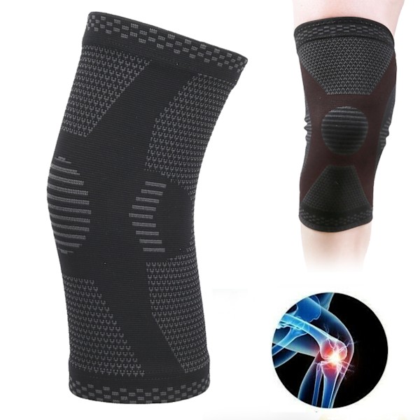 Knäskydd med Anti-Slip Gelgrepp, Andningsbart Material Knäskydd för Män & Kvinnor, Ledsmärtlindring Aktiv Kompression (XL)
