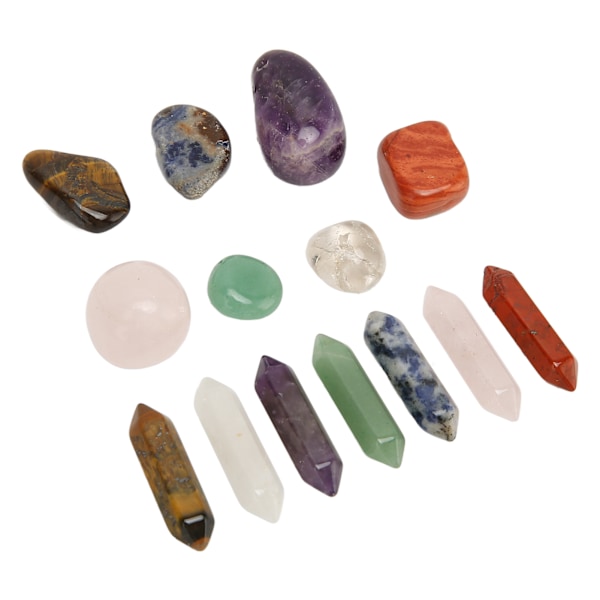 Reiki Ädelsten Healing Kristaller Stenar Set, Hexagonal Kulformad Natursten För Energibalansering, Kristall Chakra Sten Set Idealisk För