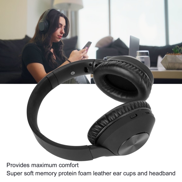 Trådløse Bluetooth-hodetelefoner ANC Aktiv støyreduksjon Bluetooth Stereo Headset for mobiltelefon nettbrett bærbar PC