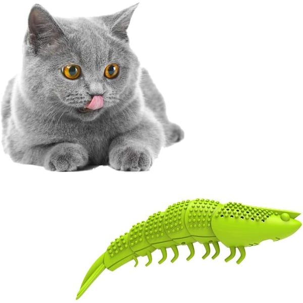 Mjuka och tåliga tuggleksaker med kattmynta för tandvård, ljusgröna silikonleksaker för kattungar, perfekt present till kattälskare, enkel skötsel och hygien, certifierade