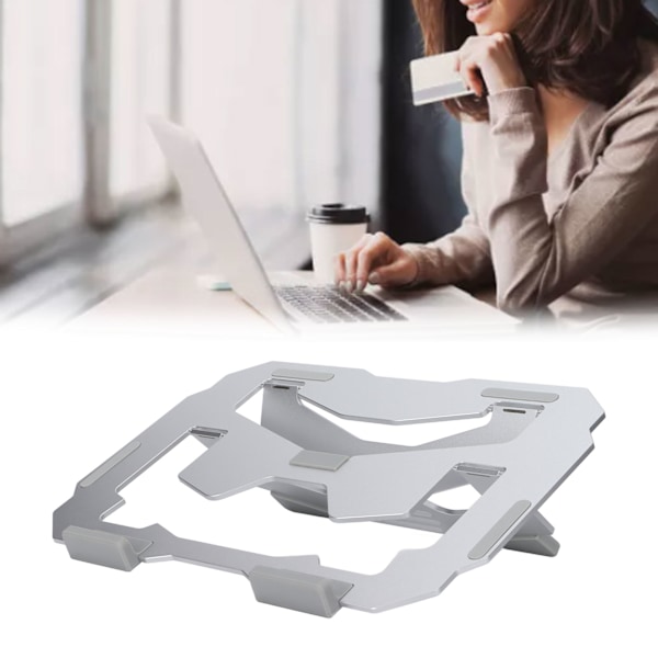 Datorställ Bred Kompatibilitet Ergonomisk Design Hållbar Portabel Skrivbordshållare Silver
