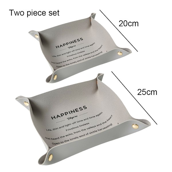 Valetbricka Skrivbordsförvaring Organizer - Multi-Use Läder Catchall Bricka Sängbord Nattduksbord Caddy Tärningshållare för Nycklar, Telefon, Plånbok, Mynt, Smycken,